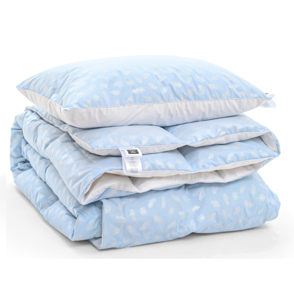 Ковдра MirSon Набір №2162 Bio-Blue Зима 90% пух 200х220 + подушка (2200003025330) - зображення 3