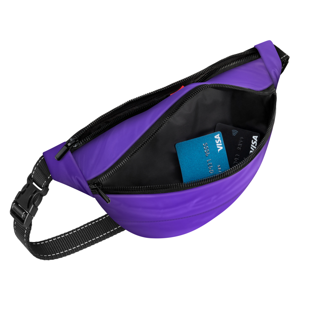 Поясна сумка-бананка для собак WAUDOG Family 33х17х10 см фіолетова (56899) - зображення 3