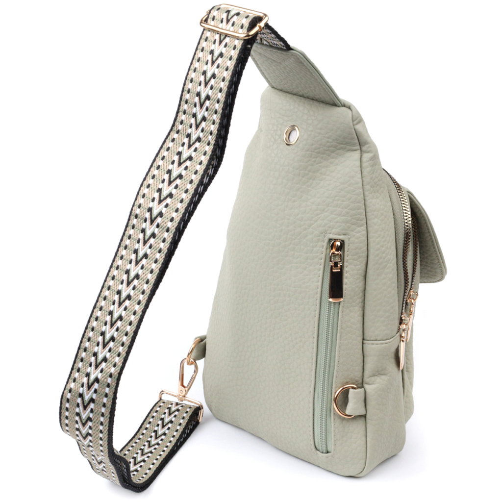 Сумка Vintage Жіноча З однією лямкою через плече з крупнозернистої екошкіри Фісташкова (22765) - зображення 2