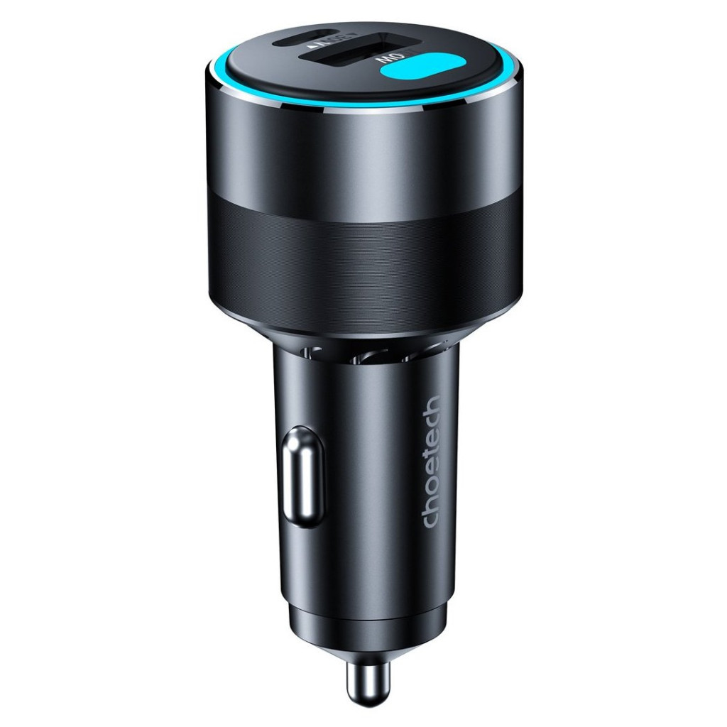 Зарядний пристрій Choetech car 2хUSB-C+USB-A 130W QC3.0/PD/PPS black (TC0011-BK) - зображення 3