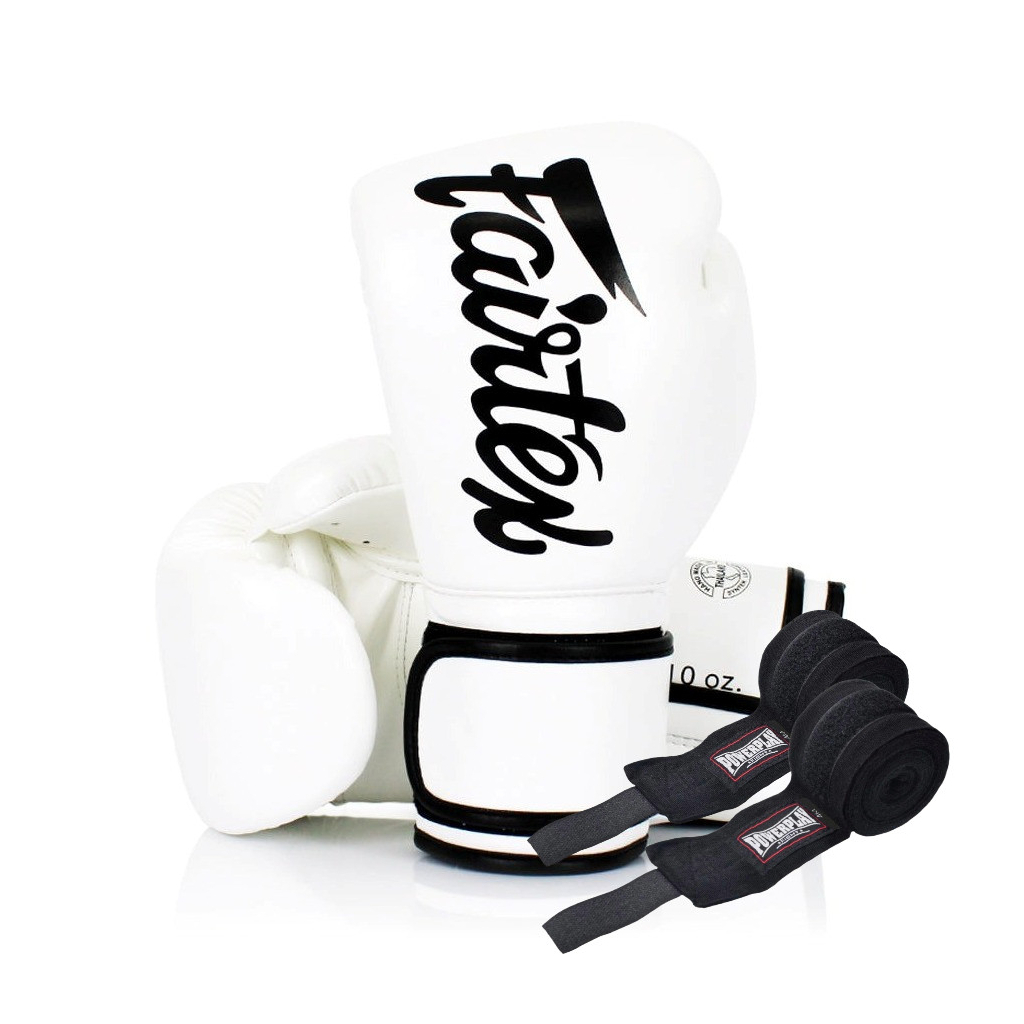 Боксерські рукавички Fairtex BGV14 White 16 унцій (бинти в комплекті) (BGV14_16oz_White) - зображення 1