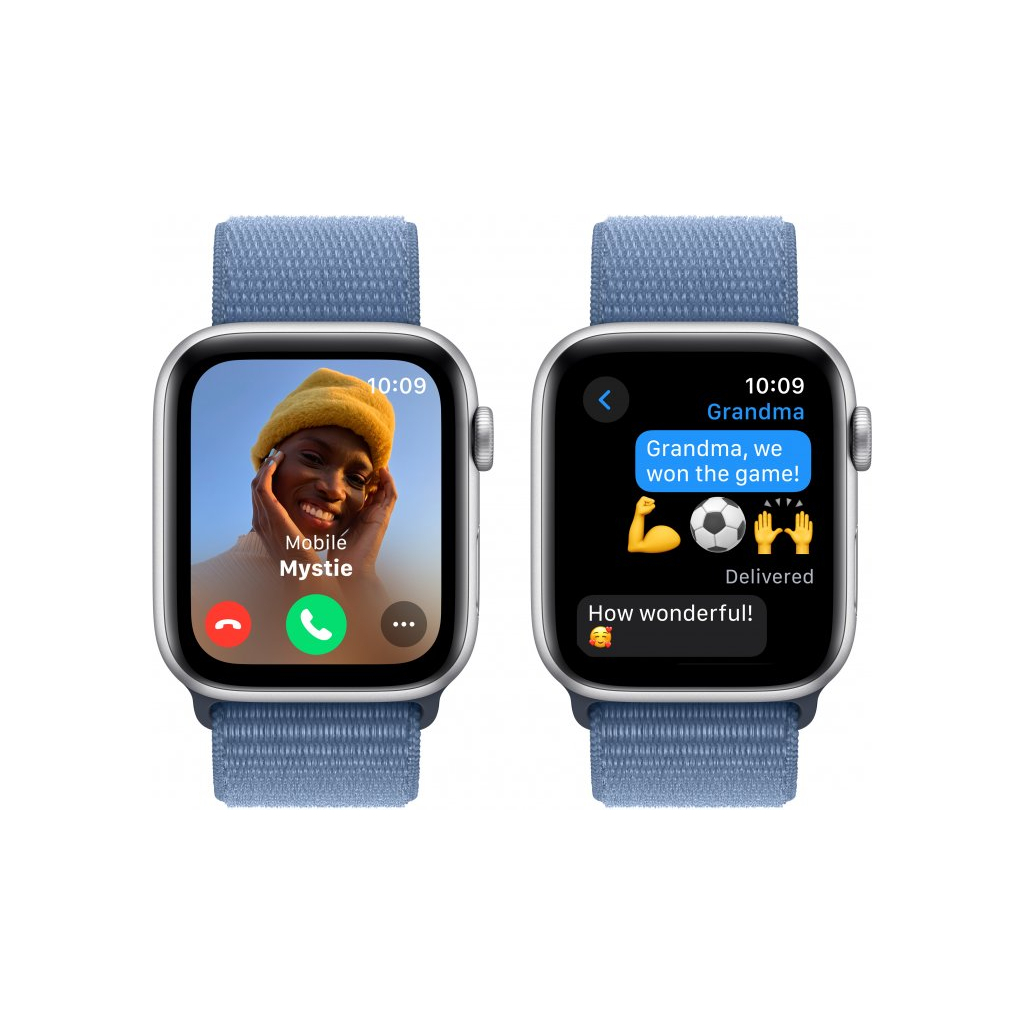 Смарт-годинник Apple Watch SE 2023 GPS 44mm Silver Aluminium Case with Winter Blue Sport Loop (MREF3QP/A) - зображення 4