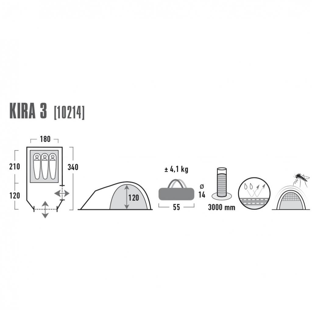 Намет High Peak Kira 3 Dark Grey/Red (926288) - зображення 4