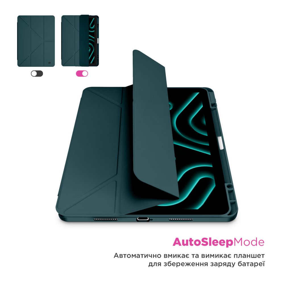 Чохол до планшета Armorstandart Y-Type PEN Samsung Galaxy Tab S9 / S9 FE / S10 FE Pine Green (ARM85521) - зображення 5