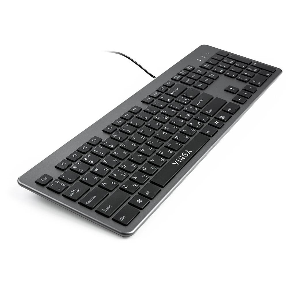 Клавіатура Vinga KB735 black-grey - зображення 4