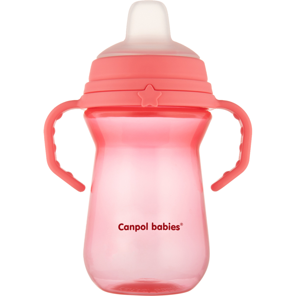 Поїльник-непроливайка Canpol babies з силіконовим носиком FirstCup 250 мл Рожева (56/615_pin) - зображення 1