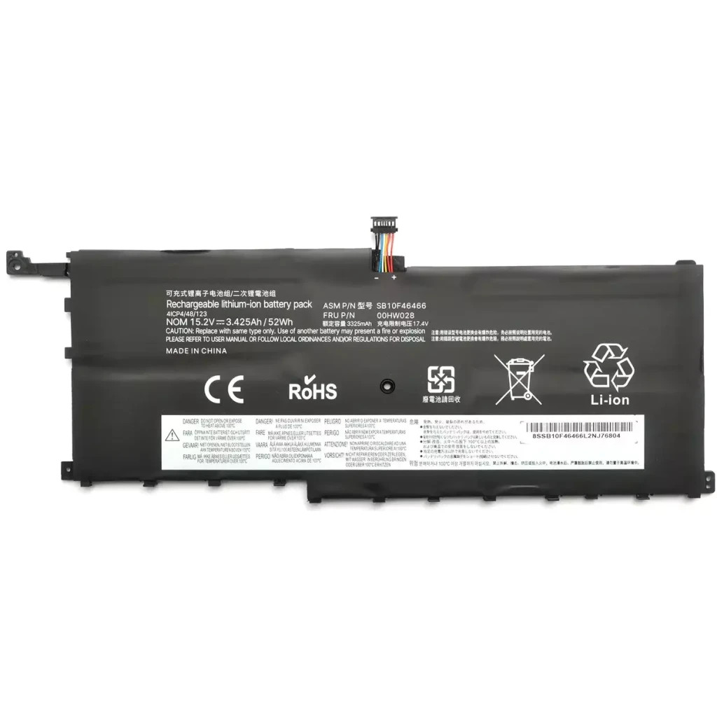 Акумулятор до ноутбука AlSoft Lenovo ThinkPad X1 Carbon (4th Gen) 00HW028, 3425mAh (52Wh), 4cell, 15.2V, Li-ion (A47870) - зображення 1