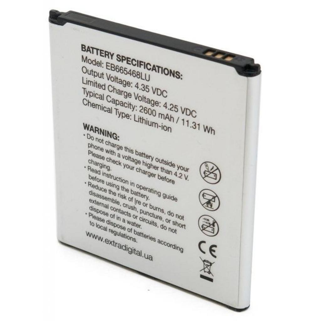 Акумуляторна батарея Extradigital Samsung Galaxy Grand 2 Duos G7102 (2600 mAh, EB665468LU) (BMS6417) - изображение 4