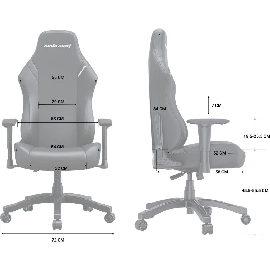 Крісло ігрове Anda Seat Luna Fabric Size L Black (AD18-44-B-F) - зображення 10