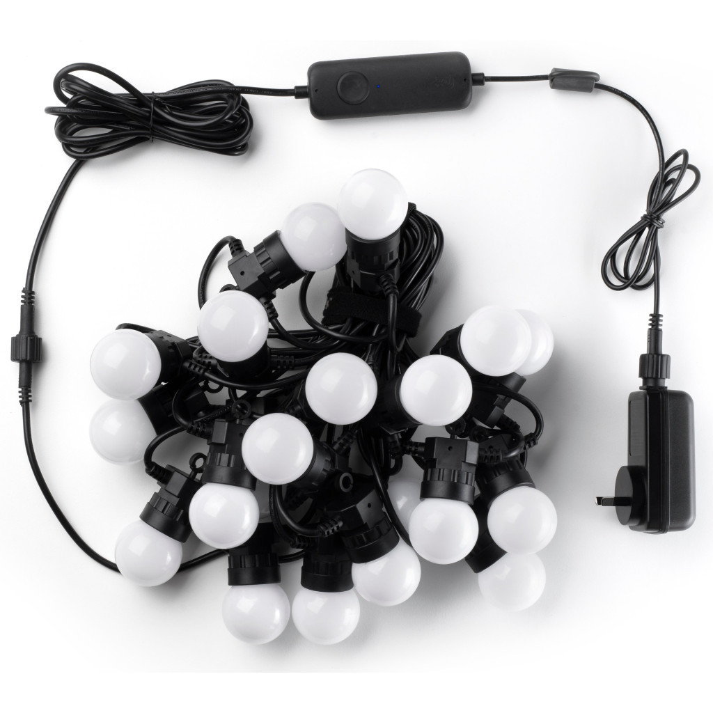 Гірлянда Twinkly Smart LED Festoon RGB 20, G45, Gen II, IP44, 10м, чорний (TWF020STP-BEU) - зображення 10