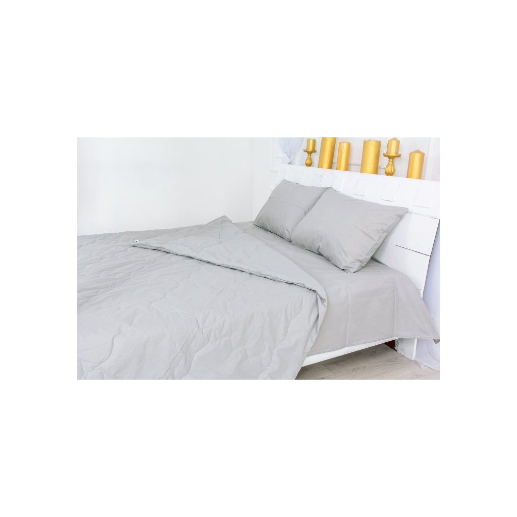 Ковдра MirSon Літній комплект №2619 EcoSilk 16-5703 Light Gray 155x215 (2200003109962) - зображення 2