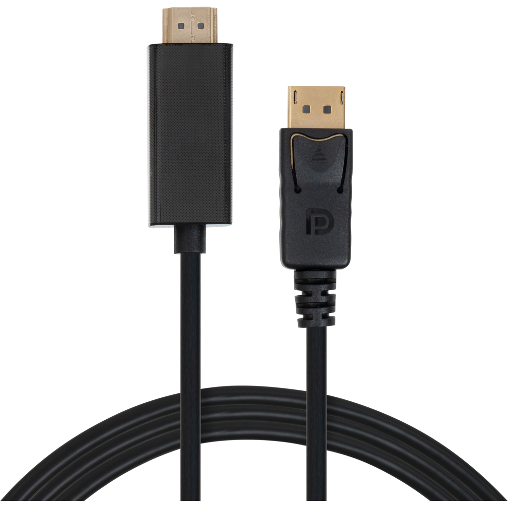 Кабель мультимедійний Display Port to HDMI 1.8m v1.4/v2.1 4K120/8K60 Vinga (VCPDP14HI211.8) - зображення 1