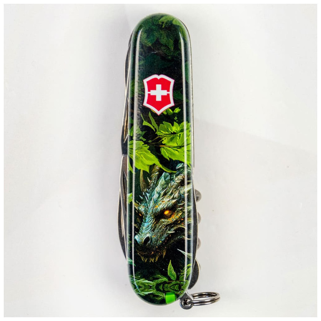 Ніж Victorinox Huntsman Zodiac 91 мм Зелений дерев'яний дракон (1.3713.3_Z3240p) - зображення 10