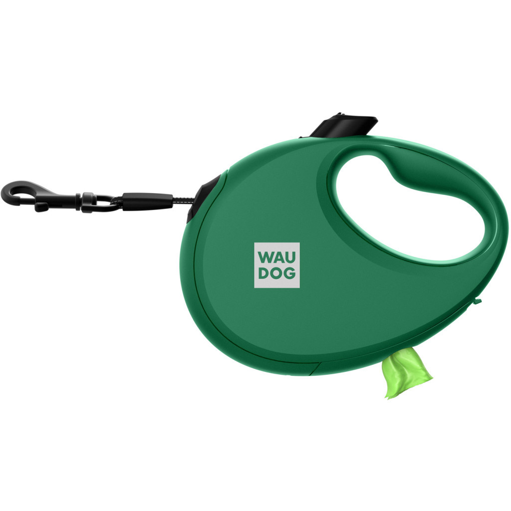 Повідець для собак WAUDOG R-leash з контейнером для пакетів L до 40 кг 5 м зелений (262918) - зображення 3