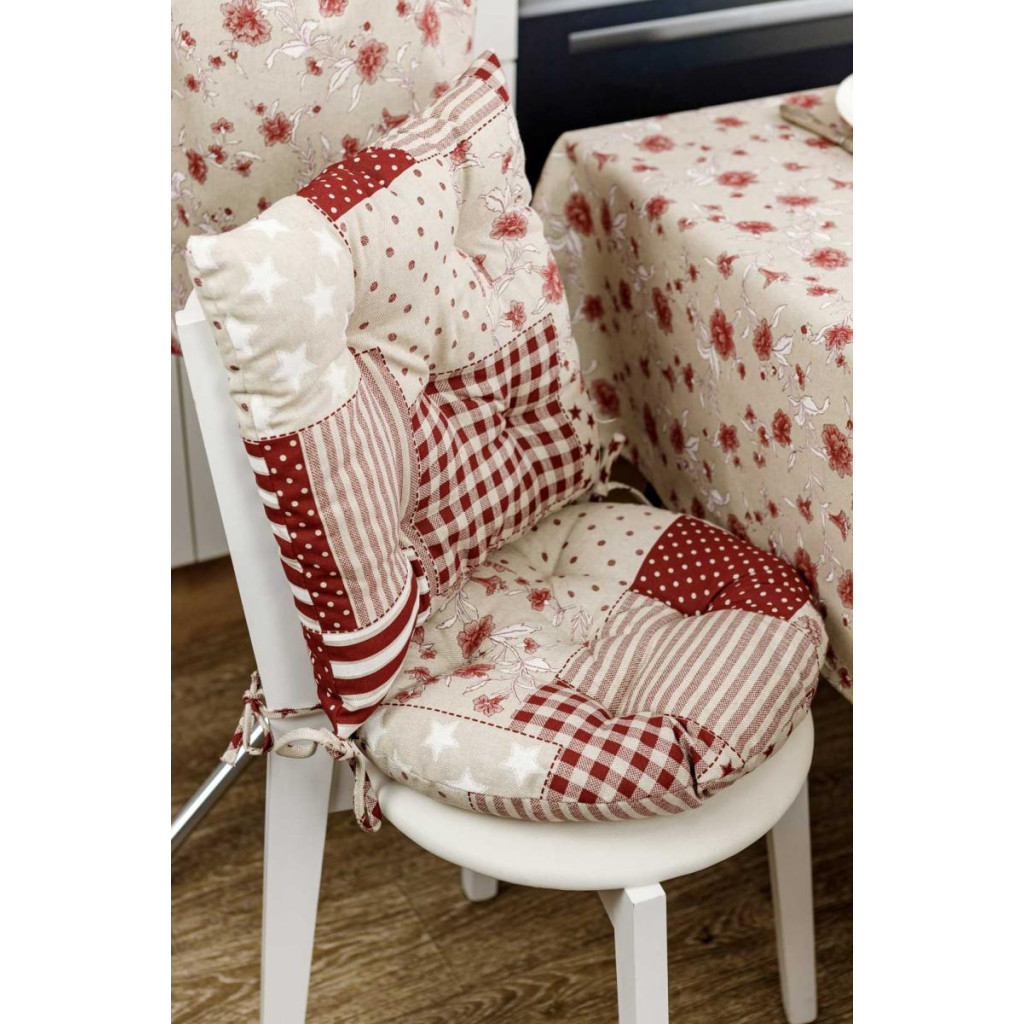 Подушка на стілець Прованс Печворк бордо Господиня D-40 см (4823093451223) - зображення 2