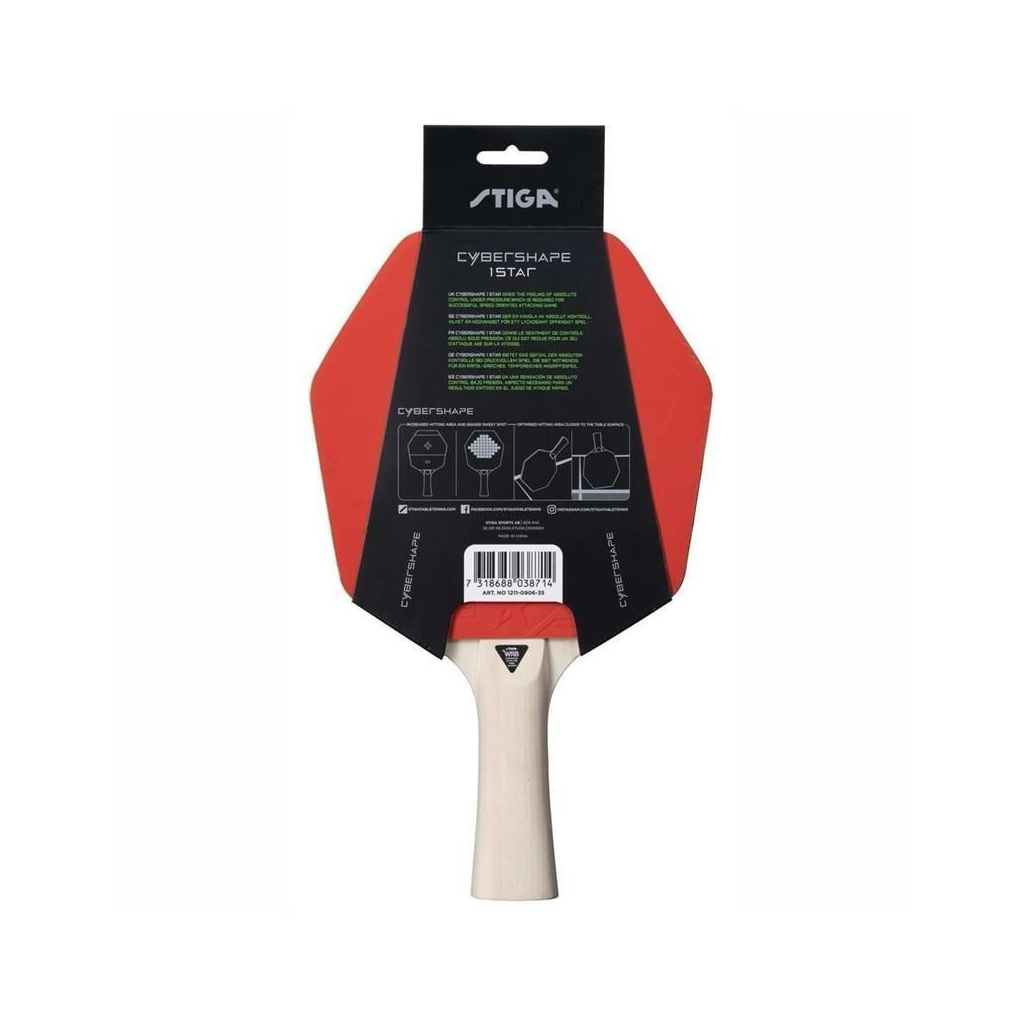 Ракетка для настільного тенісу Stiga Ракетка для настільного тенісу Stiga Cybershape 1 Star FL (1211-0906-35) (931705) - зображення 2
