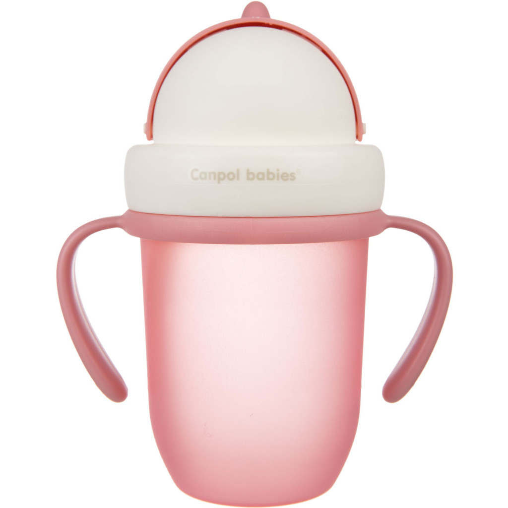 Поїльник-непроливайка Canpol babies Matte Pastels із силіконовою трубочкою 210 мл Рожевий (56/522_pin) - зображення 1