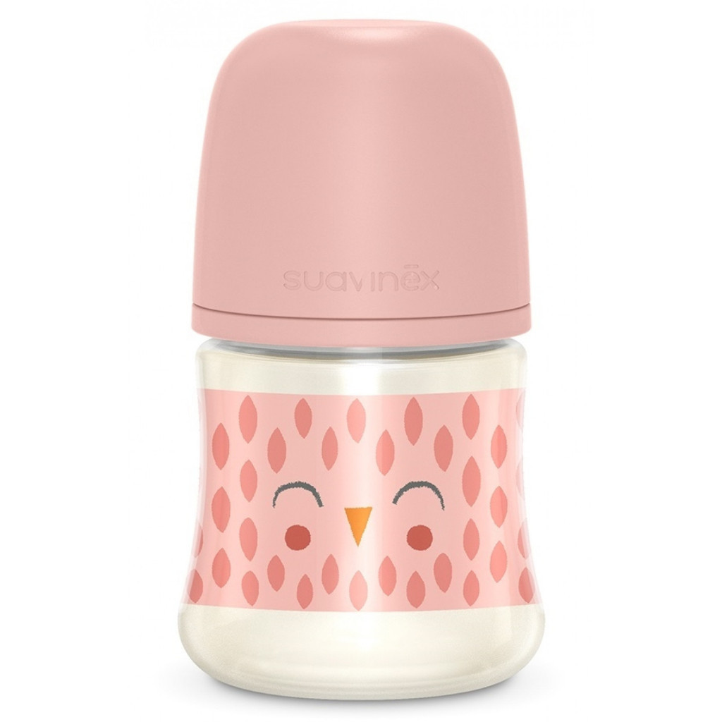 Пляшечка для годування Suavinex Bonhomia, повільний потік, 150 мл, рожева (307831) - зображення 1