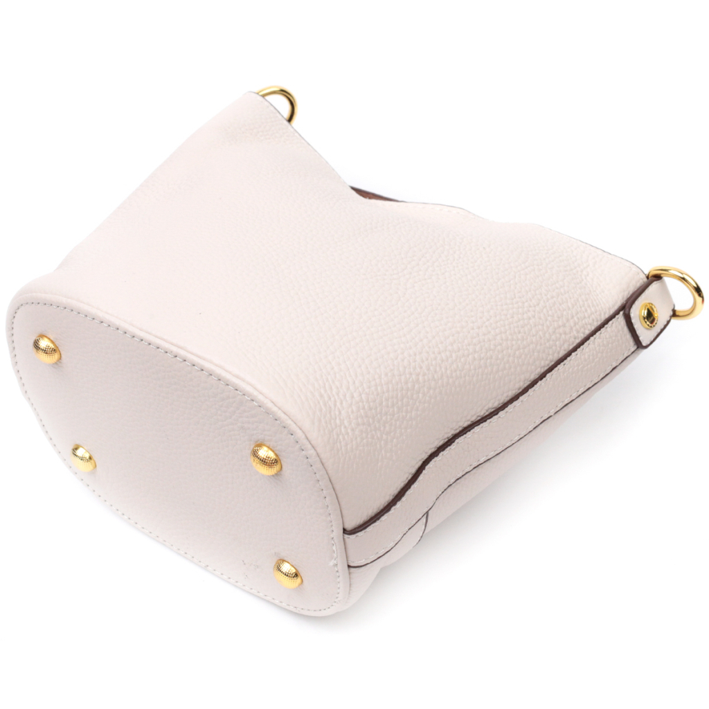 Сумка Vintage Компактна жіноча з автономною косметичкою всередині з натуральної шкіри Біла (22365) - зображення 5