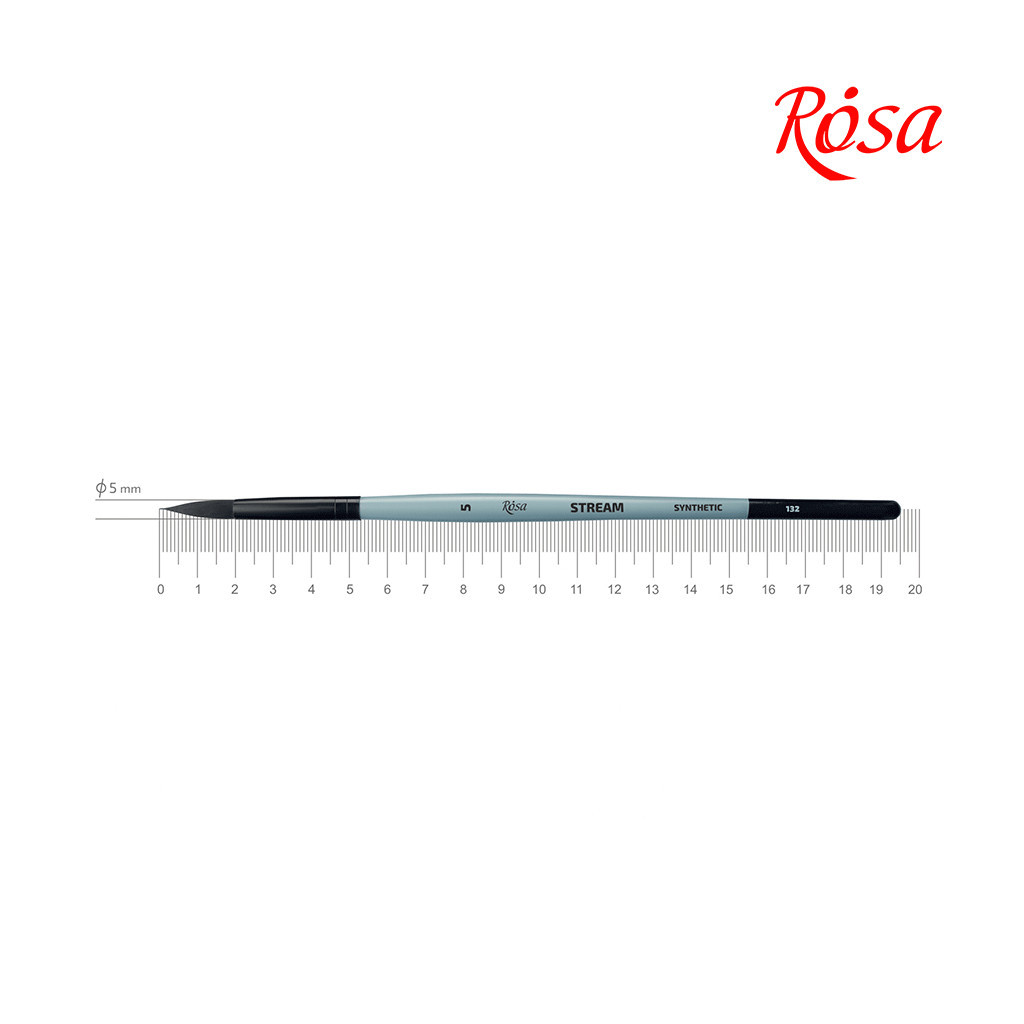 Пензлик для малювання Rosa Синтетика кругла, STREAM 132, № 5 (4823098517191) - зображення 1