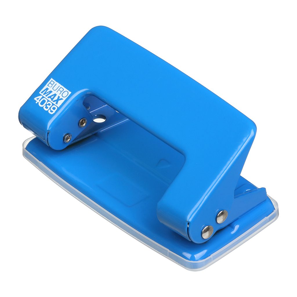 Діркопробивач Buromax металевий JOBMAX, до 10 аркушів, 100 х 55 х 50 мм, синій (BM.4039-02) - зображення 1