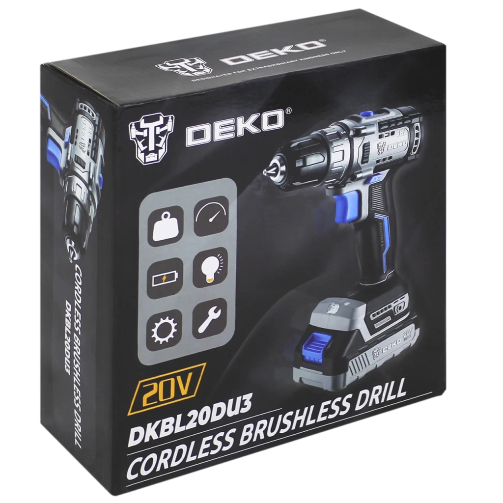 Шуруповерт Deko DKBL20DU3-H-S1 - зображення 9