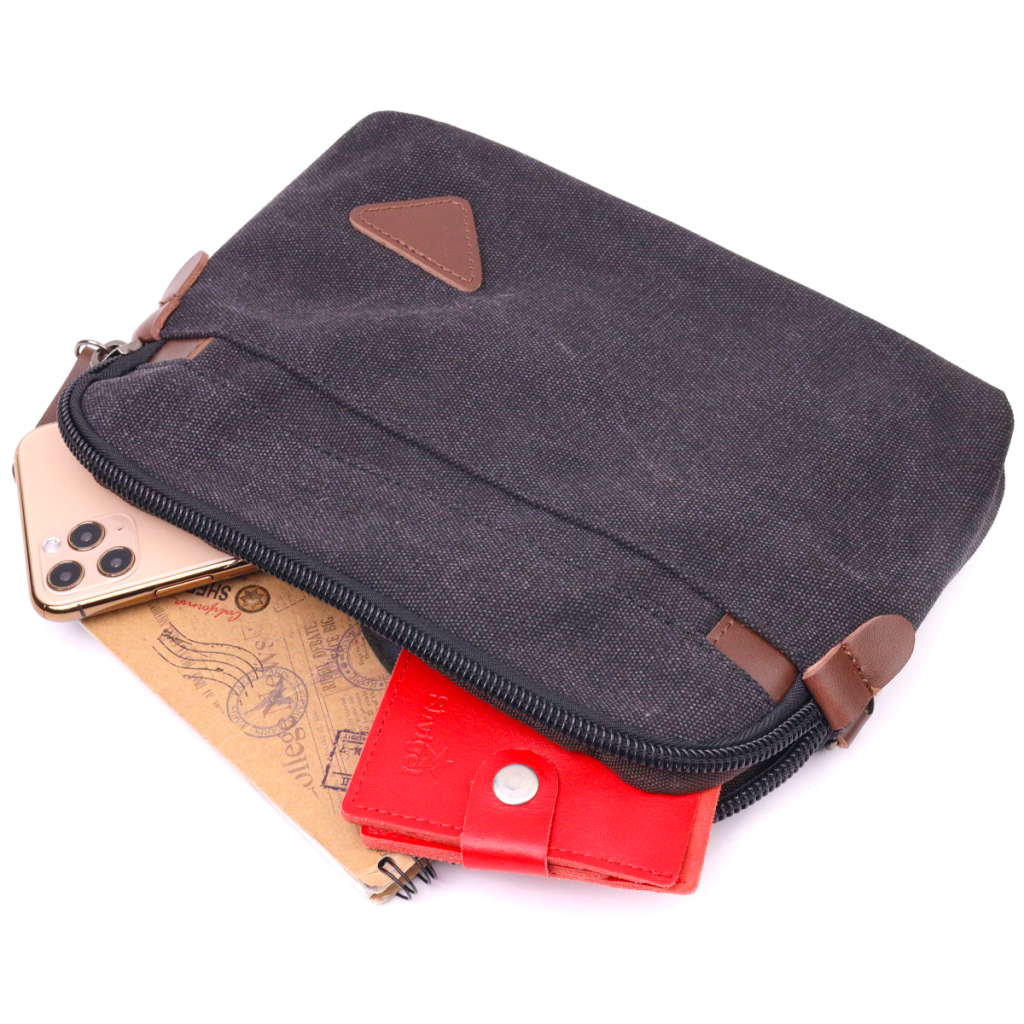 Сумка Vintage Текстильна Чорна (21258) - зображення 8