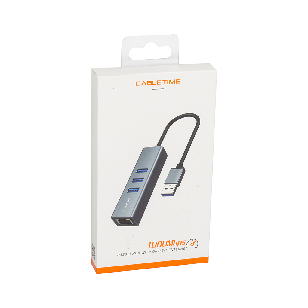 Концентратор Cabletime USB 3.0 to 3xUSB 3.0 + RJ45 0.15m (CA913374) - зображення 4