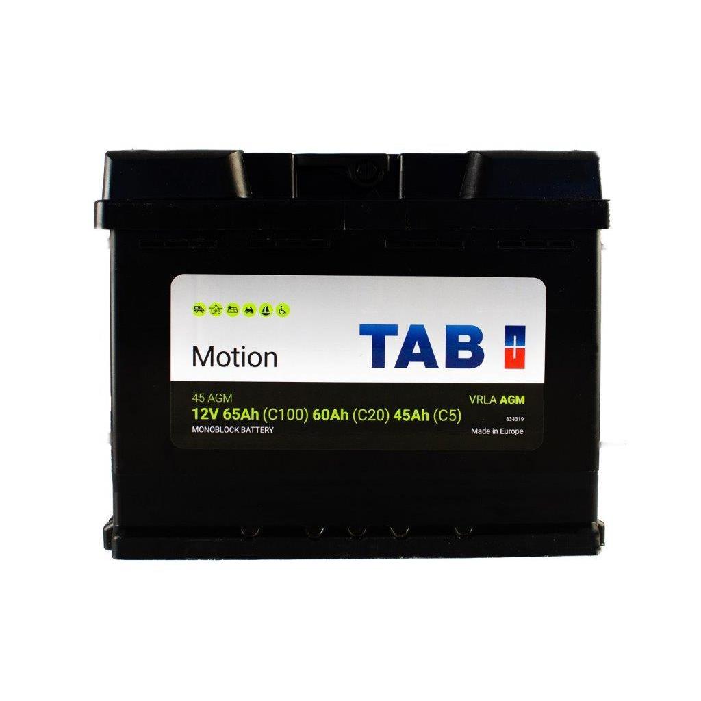 Акумулятор автомобільний TAB 65Ah/60Ah/45Ah 12V Motion AGM (172 060) - зображення 1