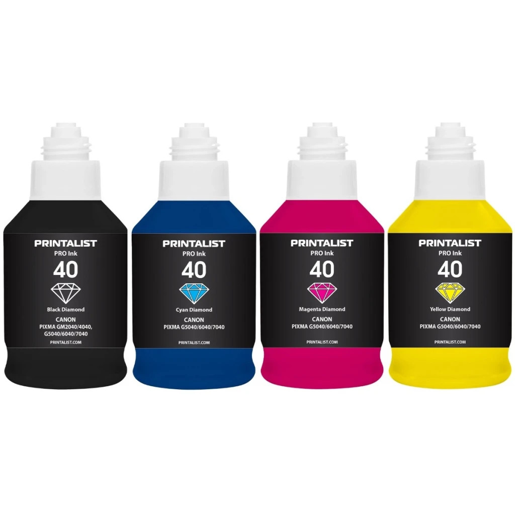 Чорнило Printalist Canon GI-40 для G5040/G6040 4х190г BP/C/M/Y SET Pigm/Water. (PL40SET4) - зображення 2