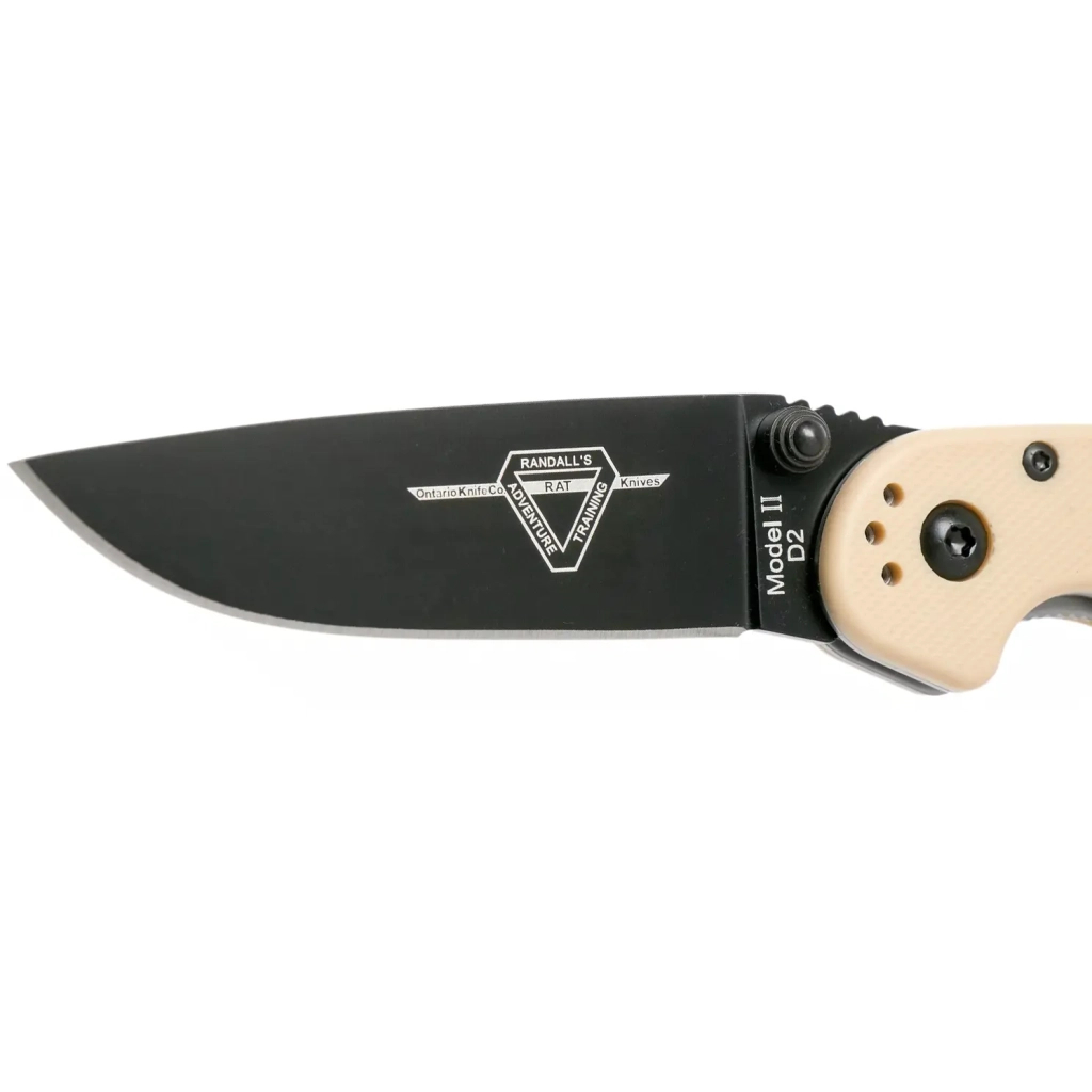Ніж Ontario Knife RAT II D2 Desert Tan, Black Blade (ON8830DT) - зображення 3