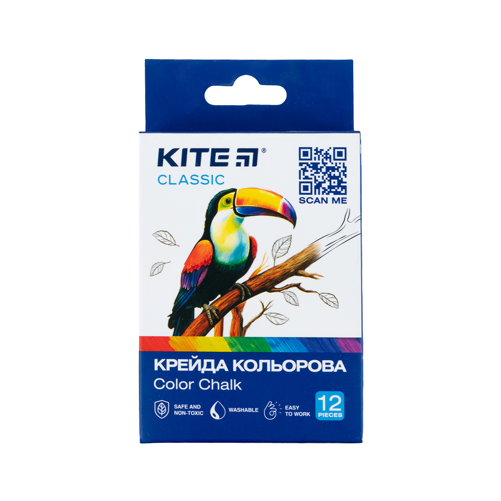 Крейда Kite кольорова Jumbo Classic, 12 кольорів (K-075) - изображение 1
