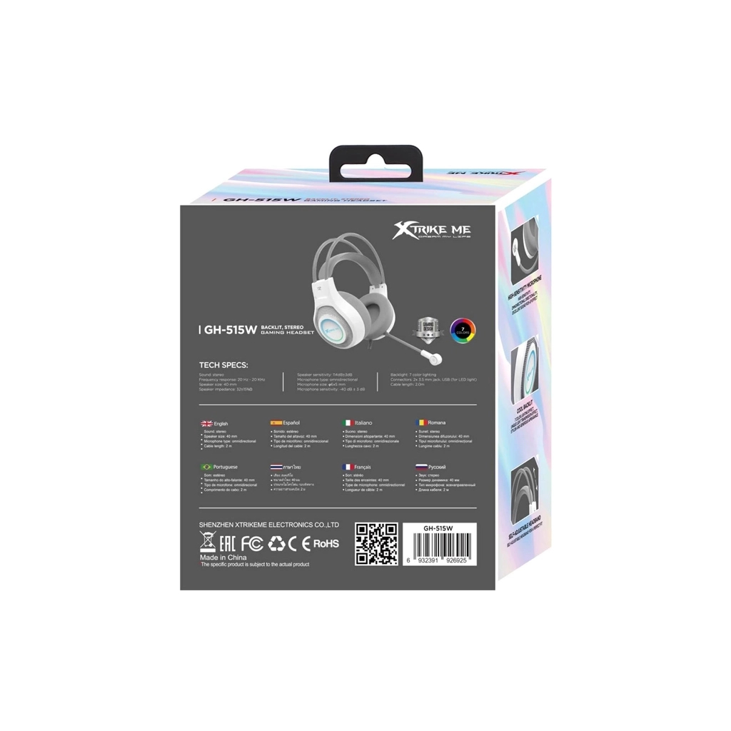 Навушники Xtrike ME GH-515 White/Grey (GH-515W) - зображення 5