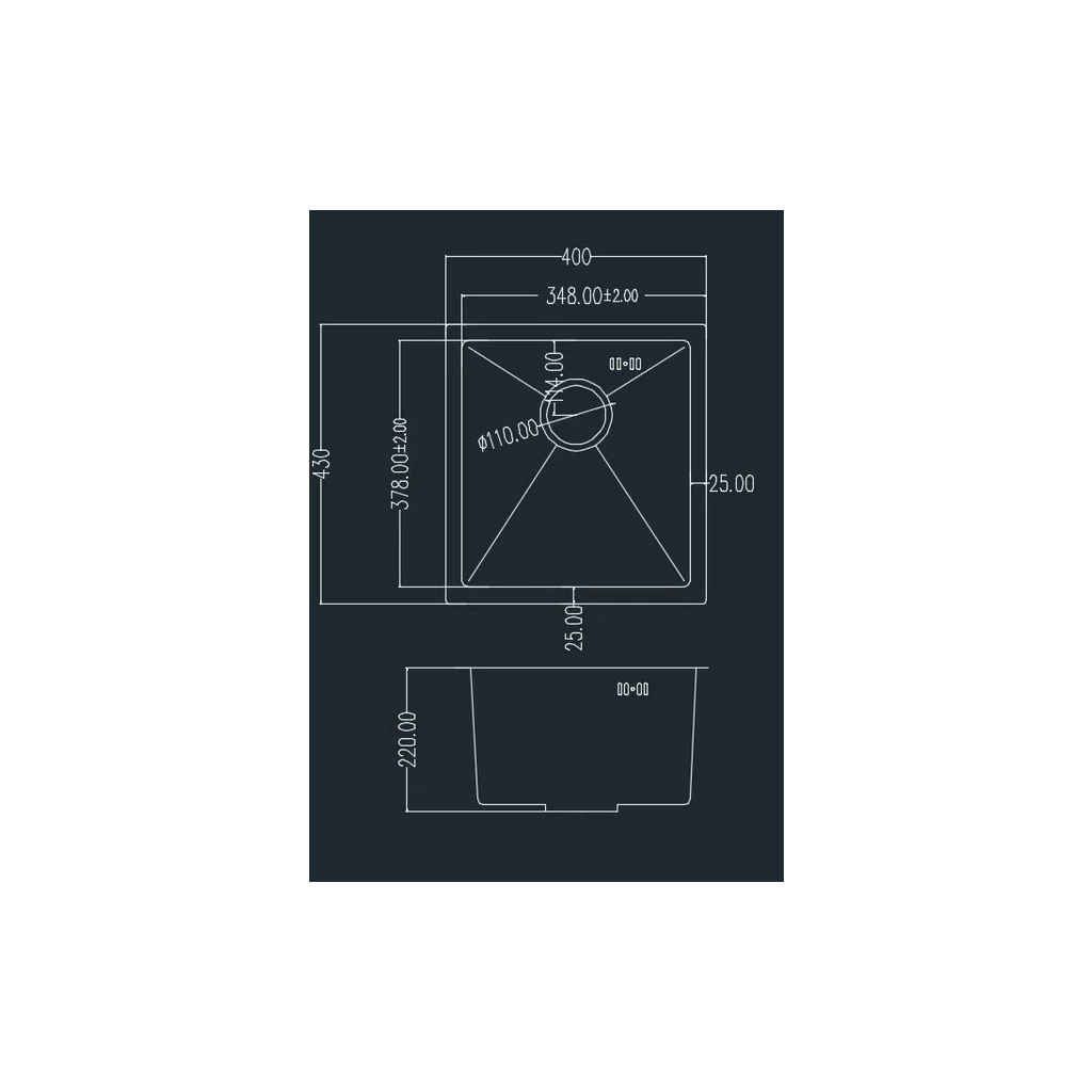 Мийка кухонна GRANADO Under top mini STEEL S304 (GS10304) - зображення 7