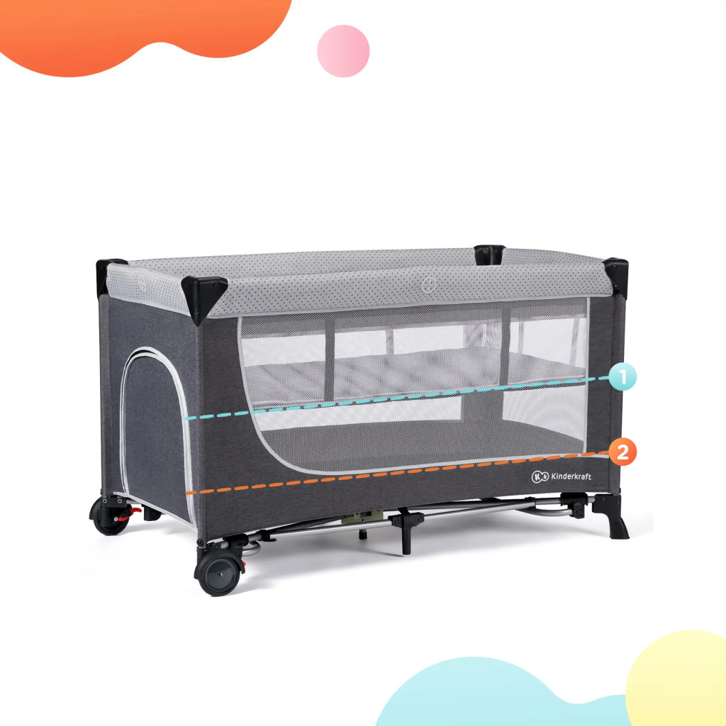 Ліжечко Kinderkraft манеж Leody Grey (5902533917990) - зображення 8