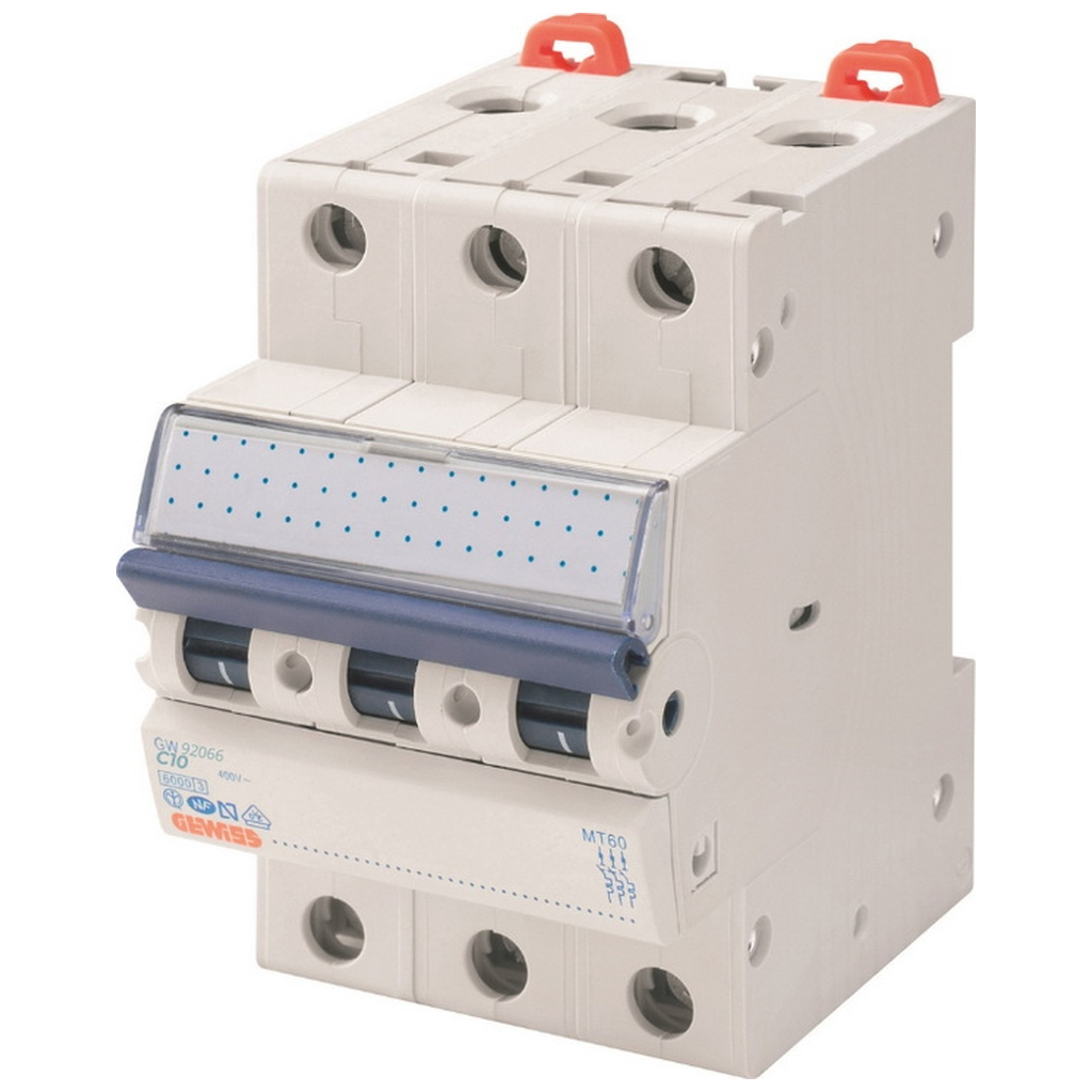 Автоматичний вимикач GEWISS 3-п. 10A 6kA С (GW92066) - изображение 1