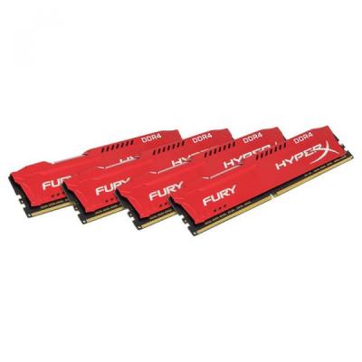 Модуль пам'яті для комп'ютера DDR4 64GB (4x16GB) 2133 MHz HyperX FURY Red Kingston Fury (ex.HyperX) (HX421C14FRK4/64) - зображення 2