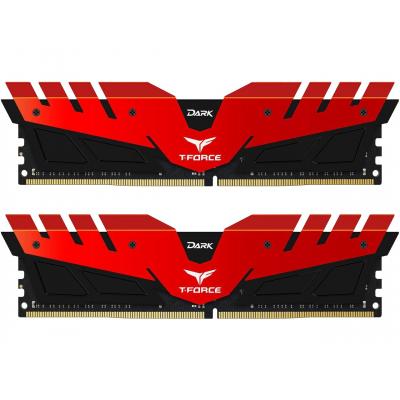 Модуль пам'яті для комп'ютера DDR4 32GB (2x16GB) 2666 MHz T-Force Dark Red Team (TDRED432G2666HC15BDC01) - зображення 1