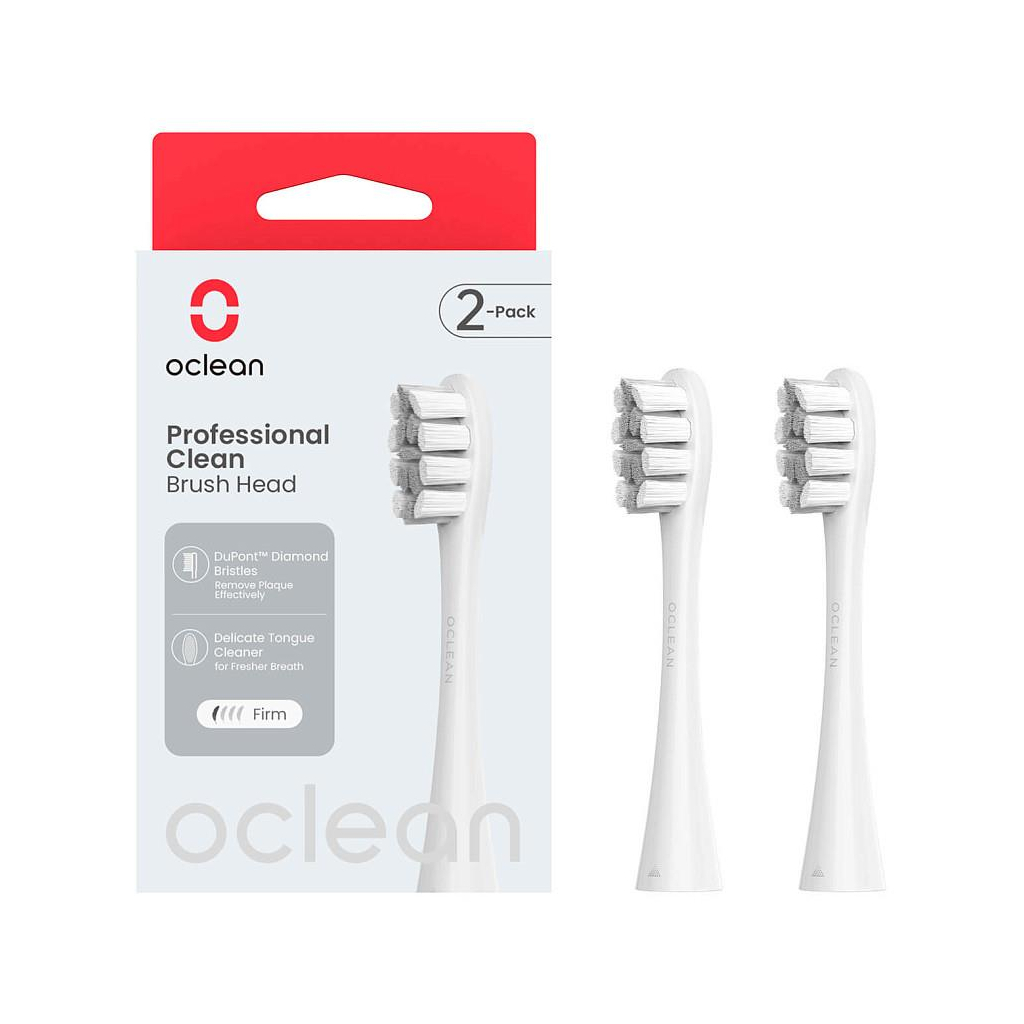 Насадка для зубної щітки Oclean Brush Head Professional clean -2 pack Grey (6970810554090) - зображення 1
