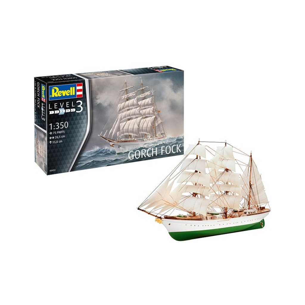 Збірна модель Revell Корабель «Gorch Fock», рівень 3, 1:350 (RVL-05432) - picture 1