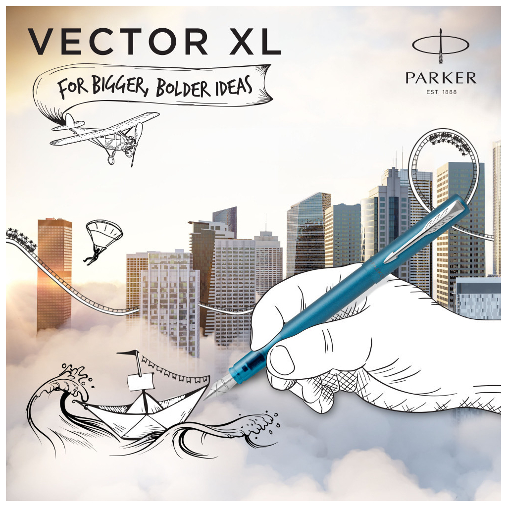 Ручка пір'яна Parker VECTOR 17 XL Metallic Teal CT FP M (06 212) - изображение 7