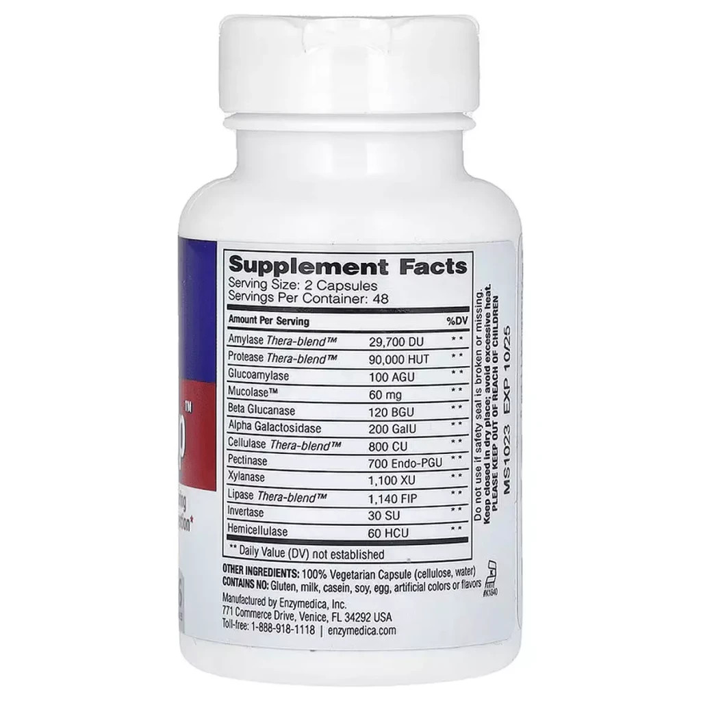 Вітамінно-мінеральний комплекс Enzymedica Комплекс для підтримки дихальних шляхів, MucoStop, 96 капс (ENZ-24111) - зображення 2