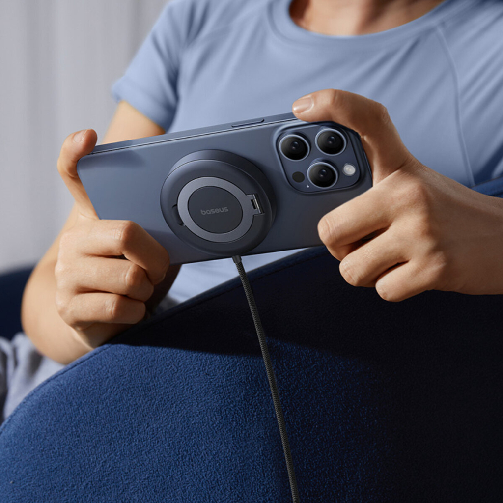 Зарядний пристрій Baseus Simple Mini4 Magnetic Wireless Charging Stand Qi2 15W Cosmic Black (P10273300121-01) - изображение 11