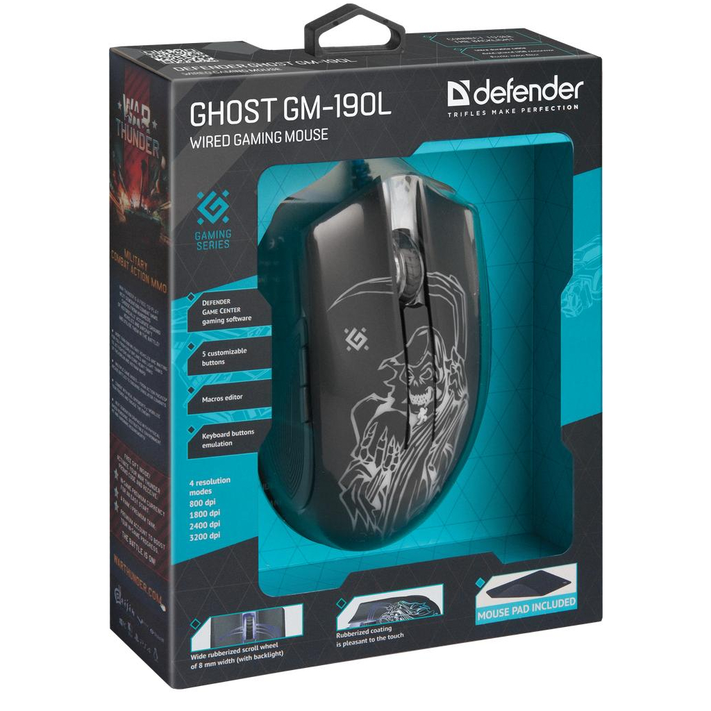 Мишка Defender Ghost GM-190L Black (52190) - зображення 7