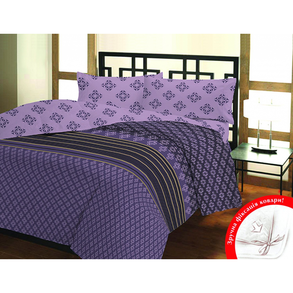 Постільна білизна Home Line Елара ліловий бязь полуторний (102584) - зображення 1