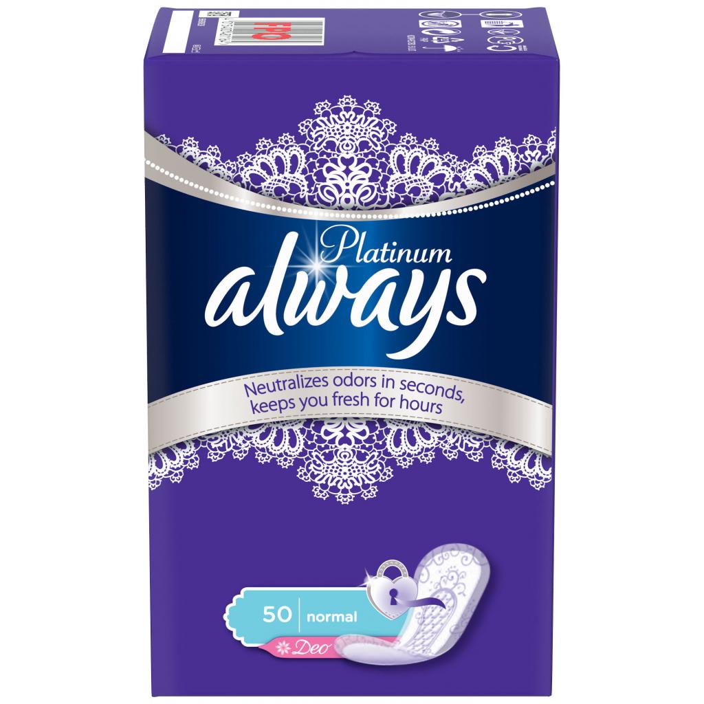 Щоденні прокладки Always Platinum Collection Deo Normal 50 шт (4015400481164) - зображення 1