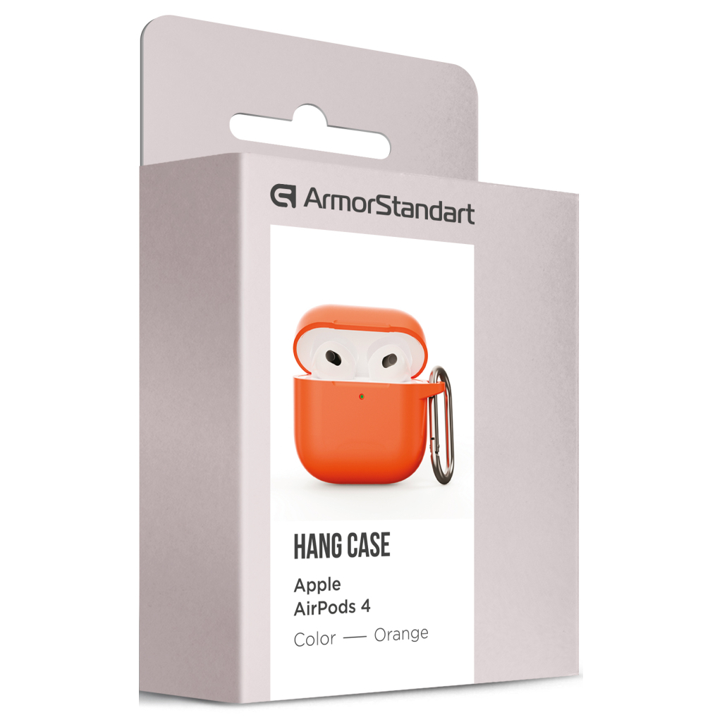 Чохол для навушників Armorstandart Hang Case для Apple AirPods 4 Orange (ARM81288) - зображення 3
