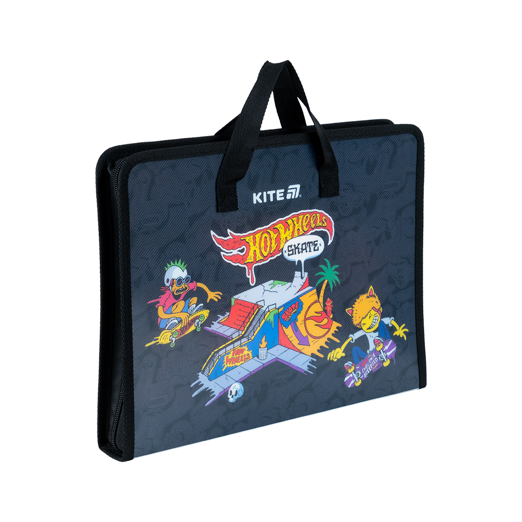 Папка - портфель Kite на блискавці A4 Hot Wheels, 1 відділення (HW25-202) - изображение 2