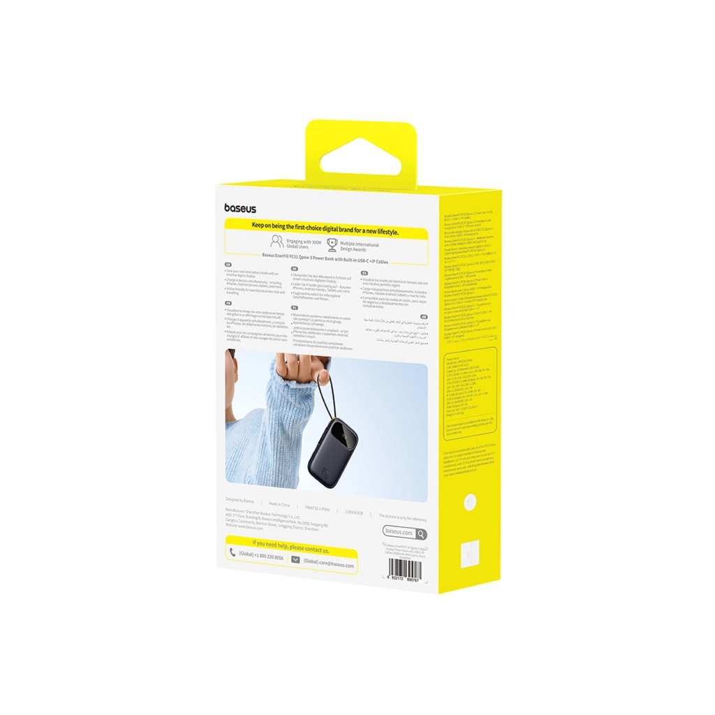 Батарея універсальна Baseus EnerFill FC31 Qpow 3 20000mAh 45W PD/3.0 QC/4.0 Black (E0028D00) - зображення 7