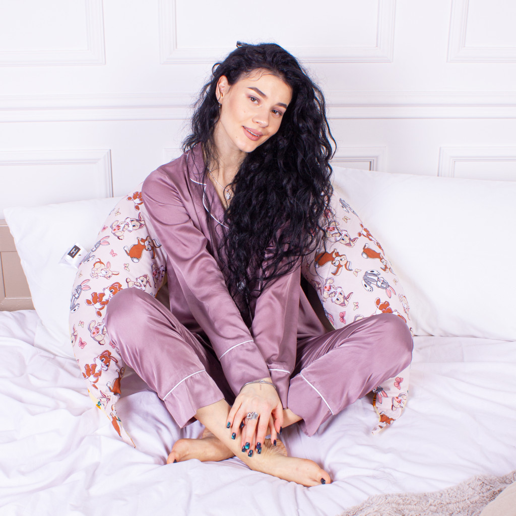 Подушка MirSon для вагітних та годування №8323 Print Line 17-0530 Bambi Бязь 30х170х20 см (2200006200482) - изображение 6